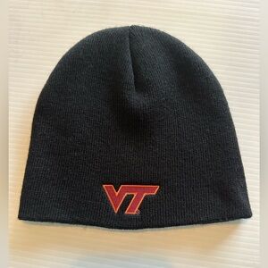 Virginia Tech Knit Beanie Black With VT Embroidered